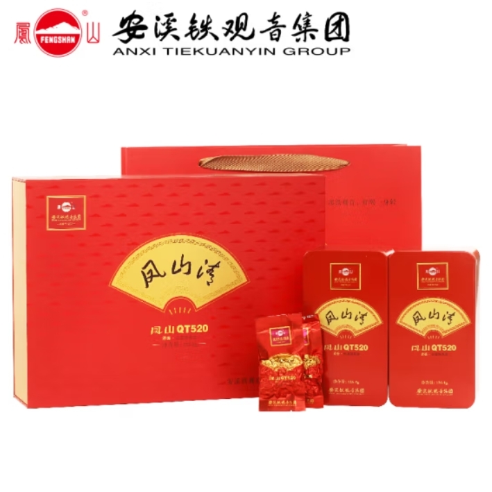 安溪县 凤山铁观音集团清香型正味兰花香新茶QT520礼盒装乌龙茶2024春茶 礼盒装 252g