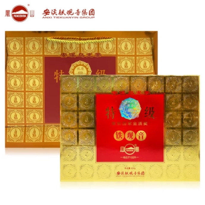 安溪县 凤山乌龙茶安溪铁观音浓香型特级400g中火礼盒装国家金质奖茶具组合装